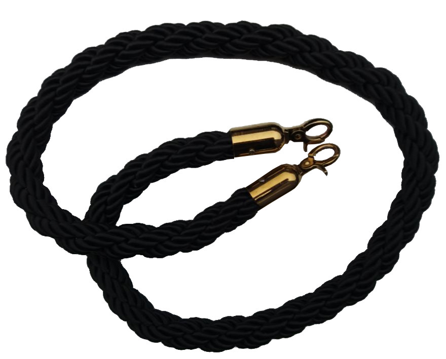 Black rope for golden posts rental in Milan Italy